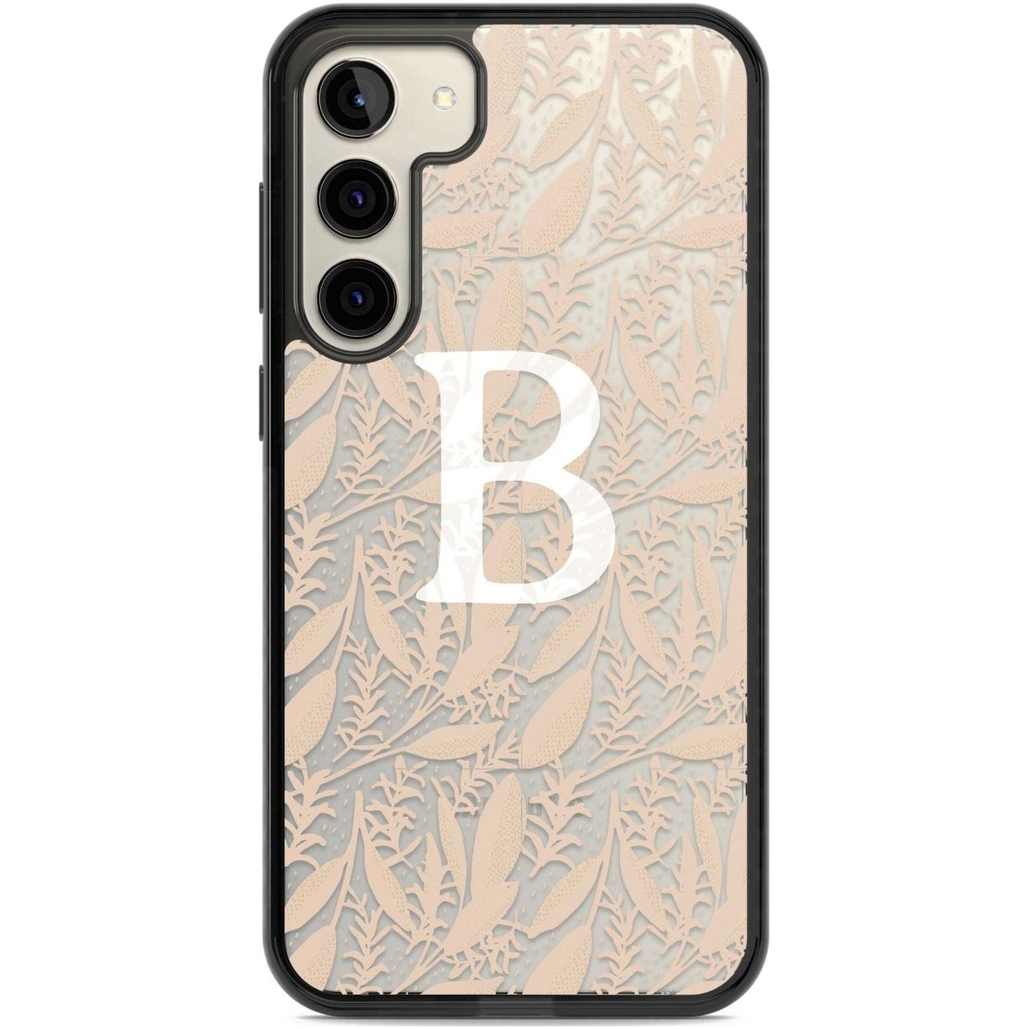Monogramme personnalisé, motif floral abstrait subtil.