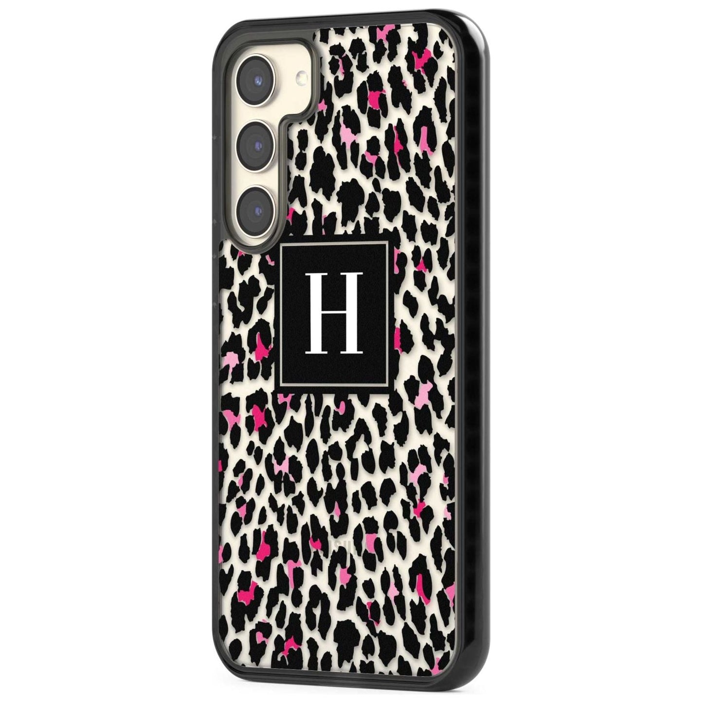 Personalised Clear Pink Leopard Monogram