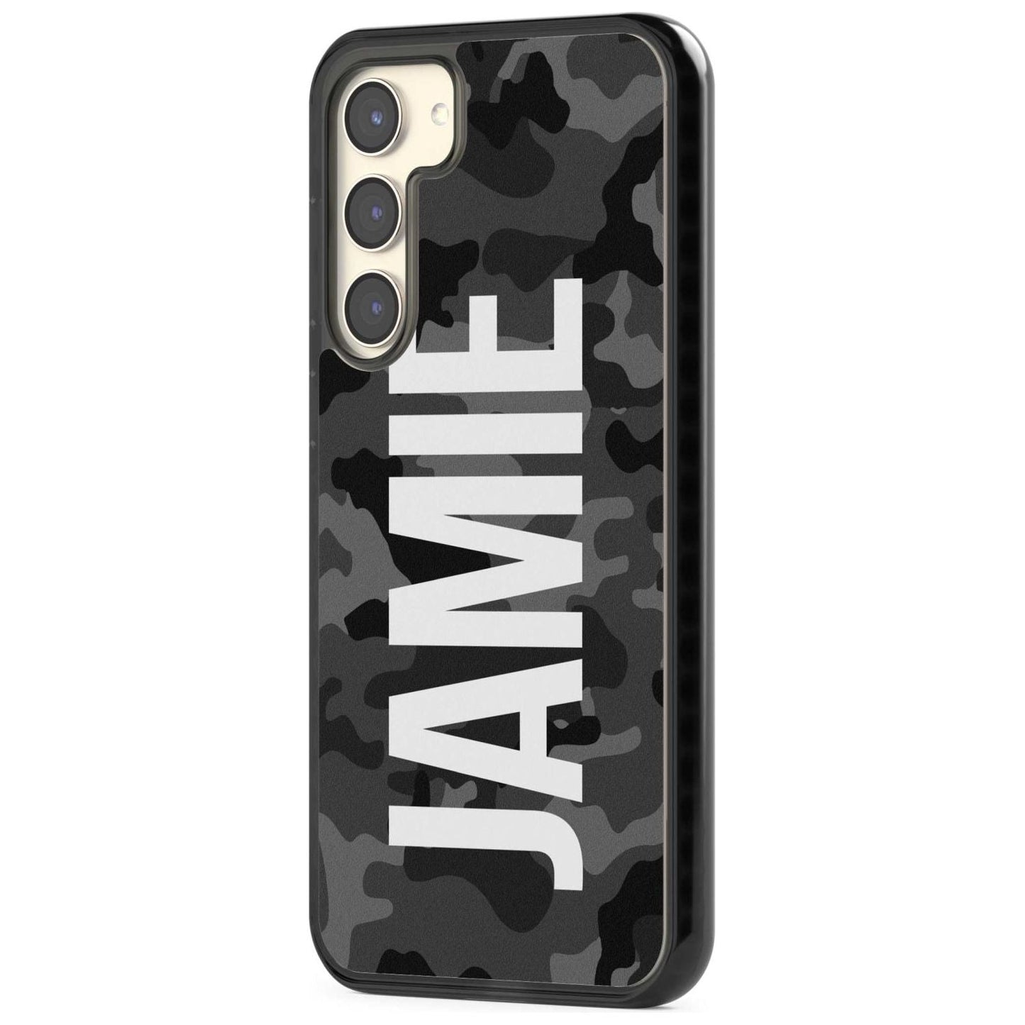 Personalised Black Camo Name Vertical