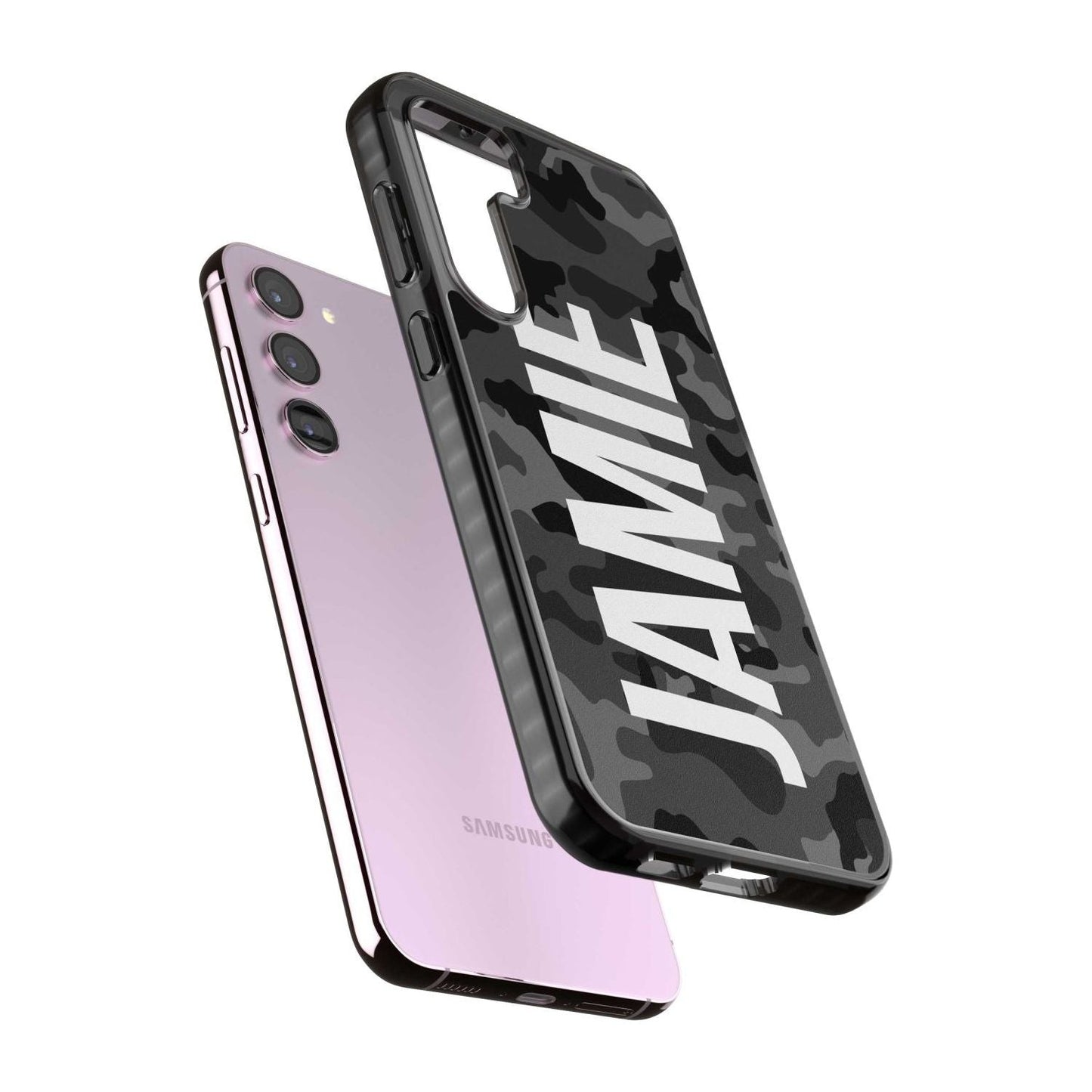 Personalised Black Camo Name Vertical