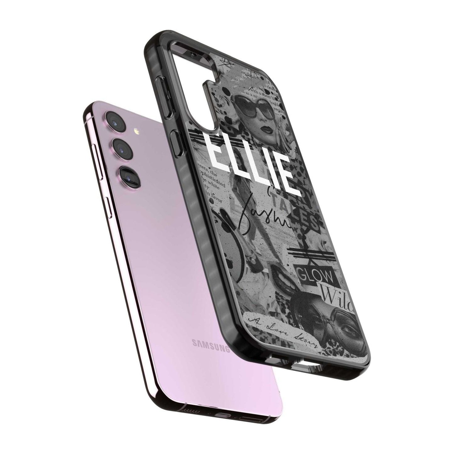 Personalisierte Vintage-Collage in Graustufen