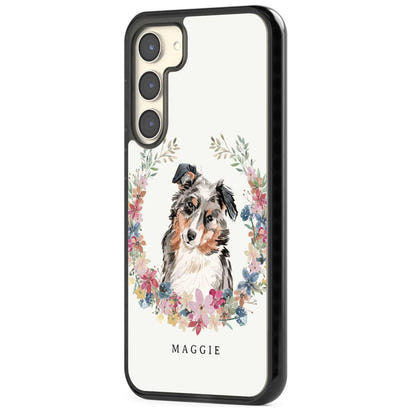 Personalised Australian Shepherd Floral Portrait