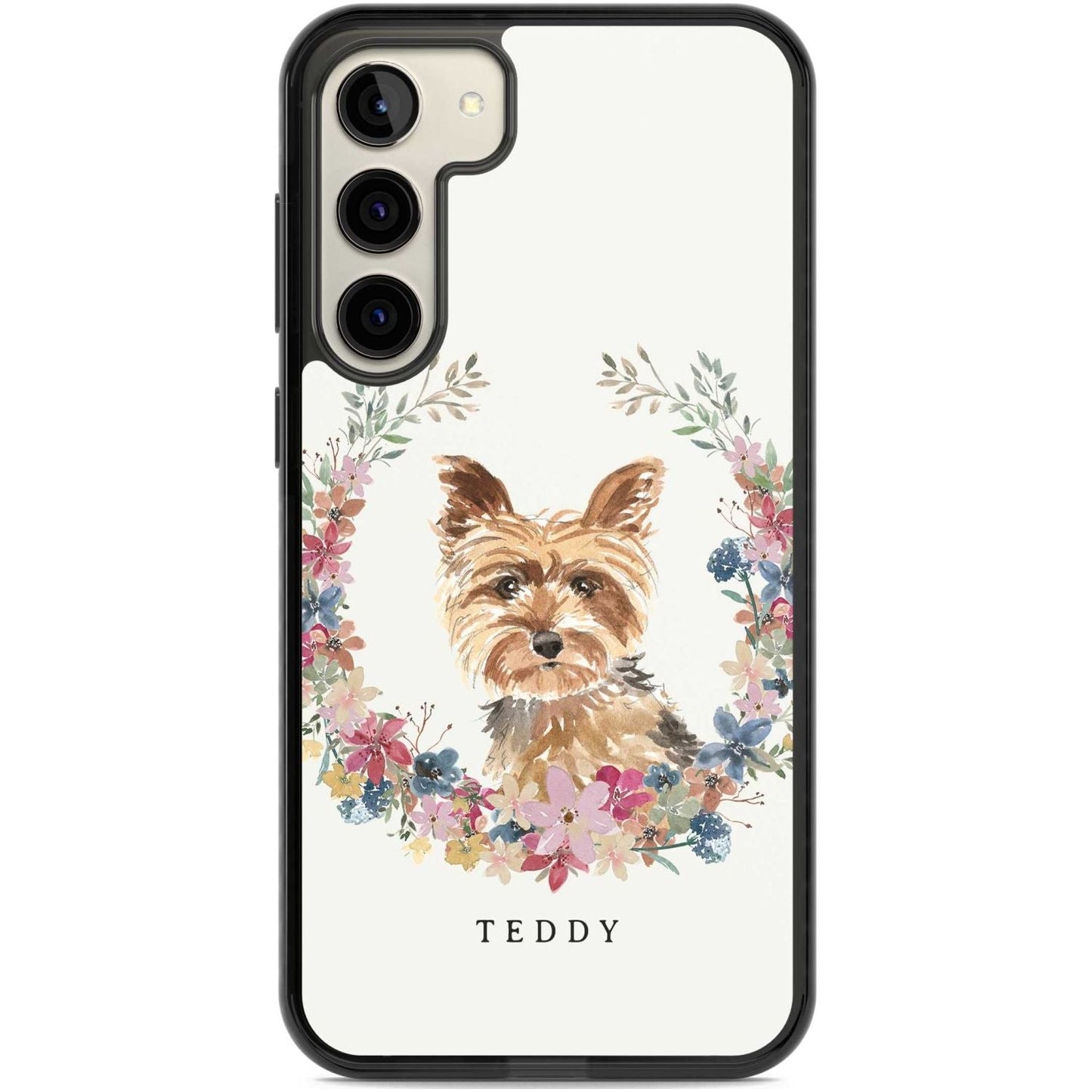 Personalised Yorkshire Terrier Floral Portrait
