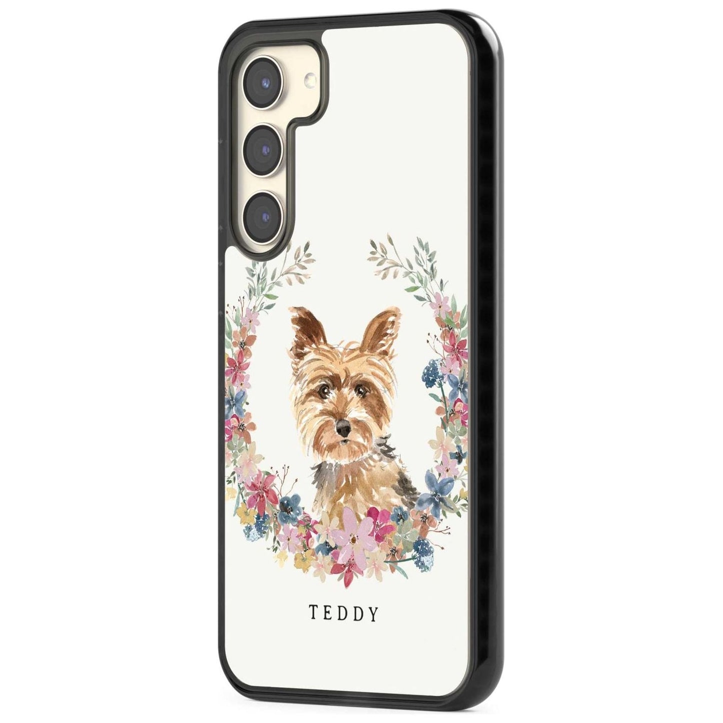 Personalised Yorkshire Terrier Floral Portrait