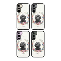 Personalised Black Cockapoo Floral Portrait