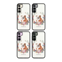 Personalised English Bulldog Floral Portrait