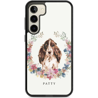 Personalised Cocker Spaniel Floral Portrait