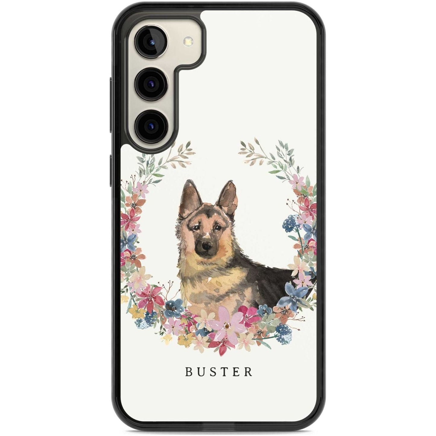 Personalised German Shepherd Floral Portrait