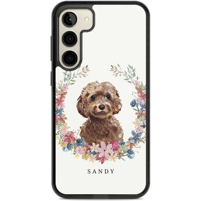 Personalised Brown Cockapoo Floral Portrait