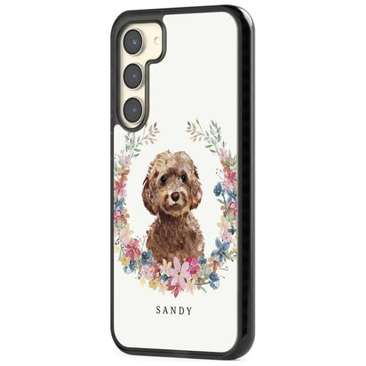 Personalised Brown Cockapoo Floral Portrait