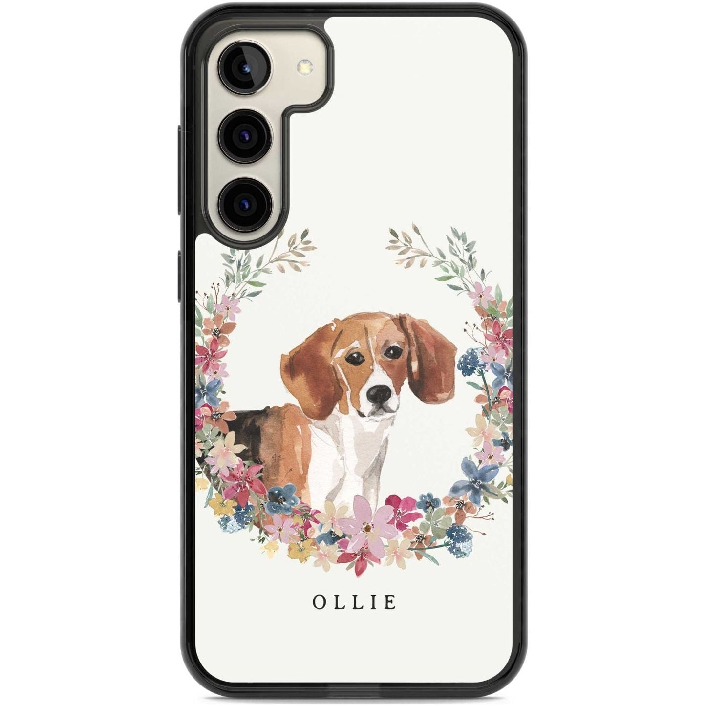 Personalised Beagle Floral Portrait