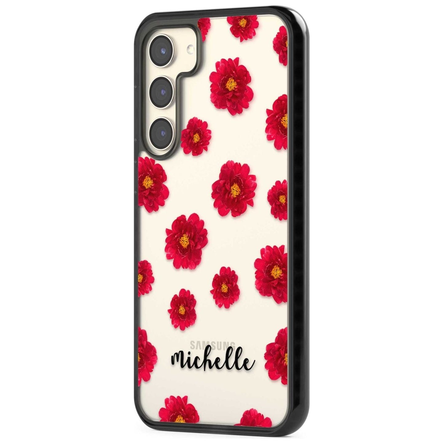 Personalised Red Peonies & Cursive