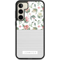 Personalised Light Floral Pattern & Stripes