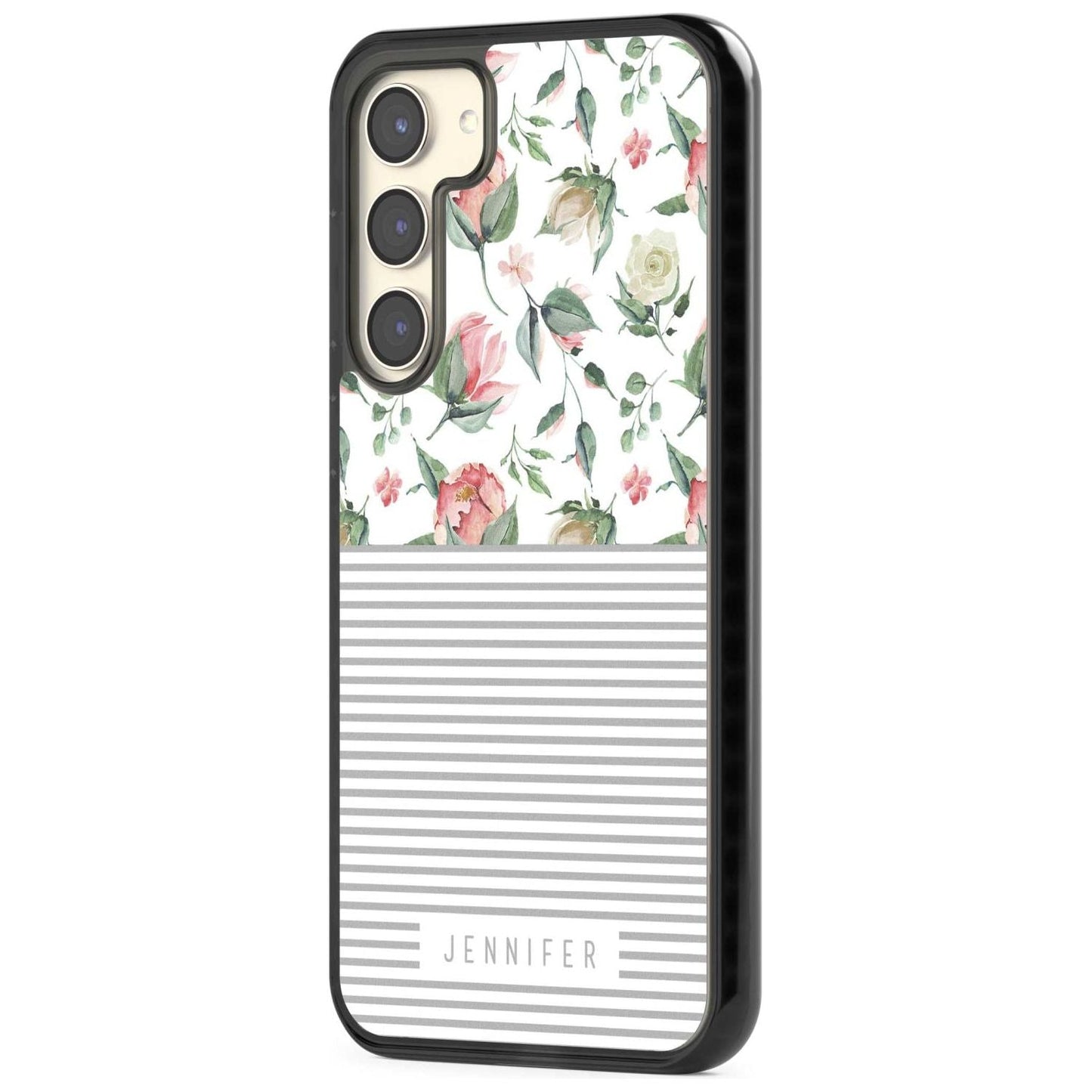 Personalised Light Floral Pattern & Stripes