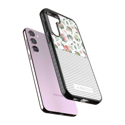 Personalised Light Floral Pattern & Stripes