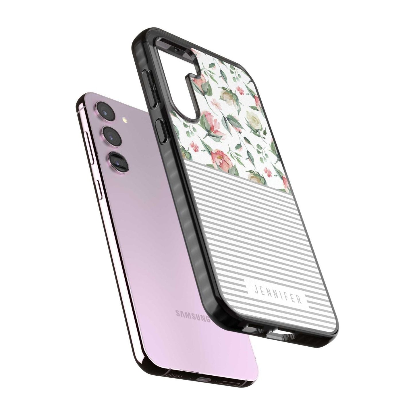 Personalised Light Floral Pattern & Stripes