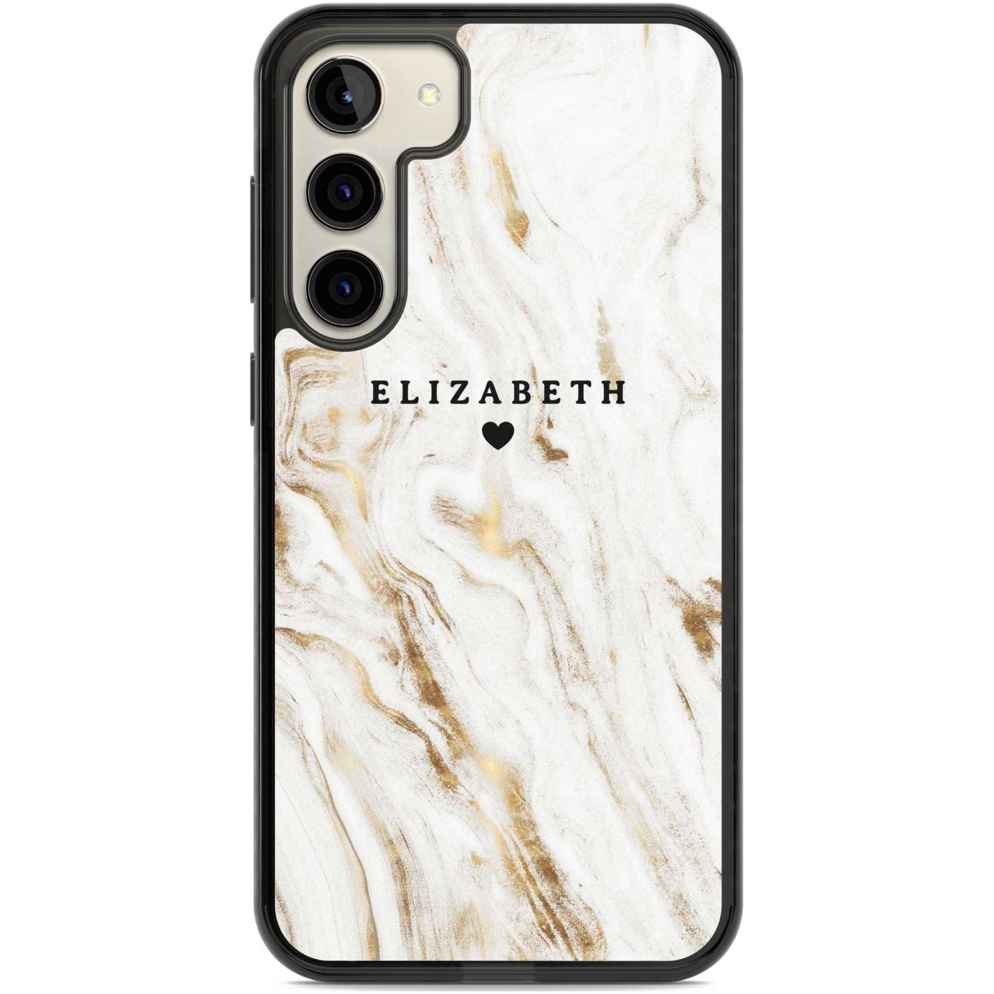 Personalised White & Gold Swirl Marble