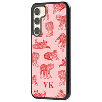 Personalised Red Tiger Outlines On Pink