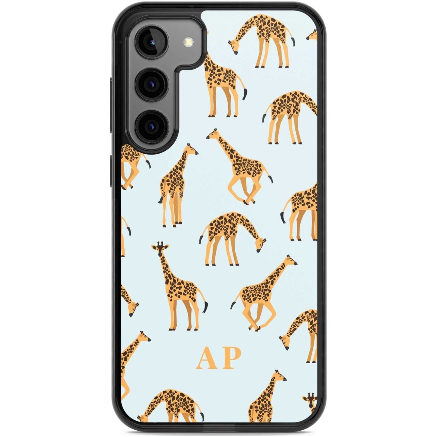 Personalisiertes Safari-Giraffenmuster auf Blau