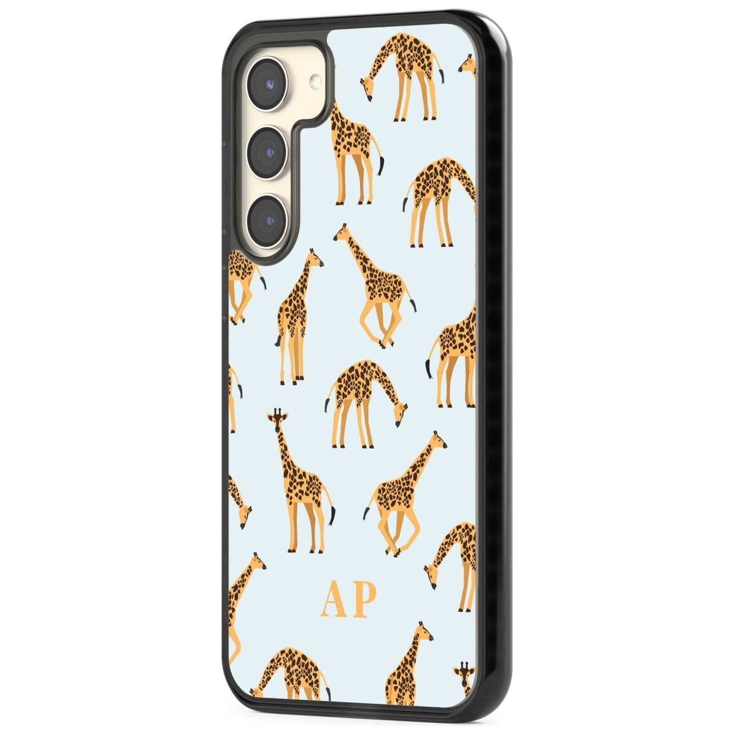 Personalisiertes Safari-Giraffenmuster auf Blau