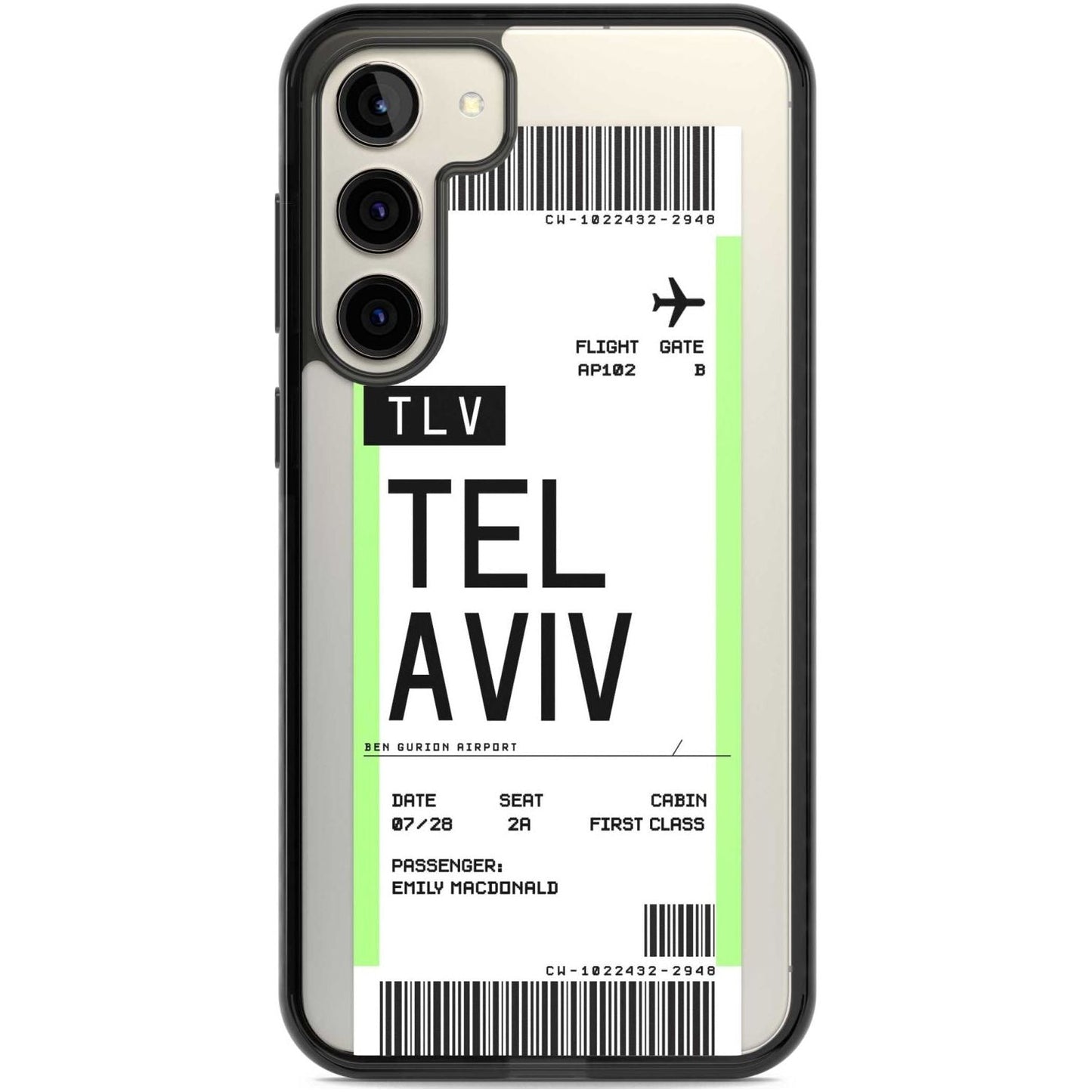 Personalisierte Bordkarte für Tel Aviv