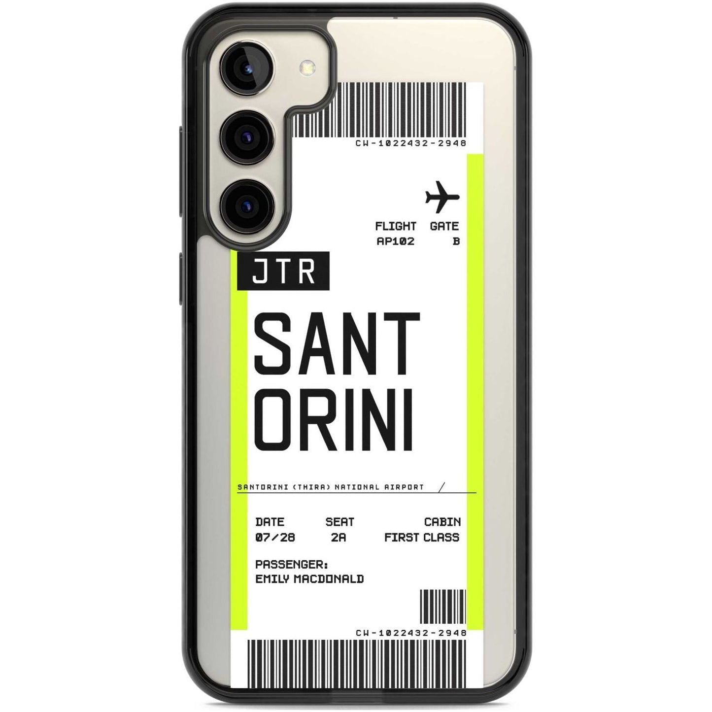 Personalisierte Bordkarte für Santorini