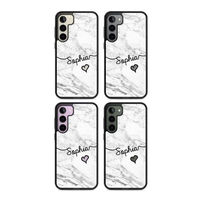 Personalised White Marble Heart