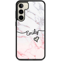 Personalised Pink Fade Marble Heart