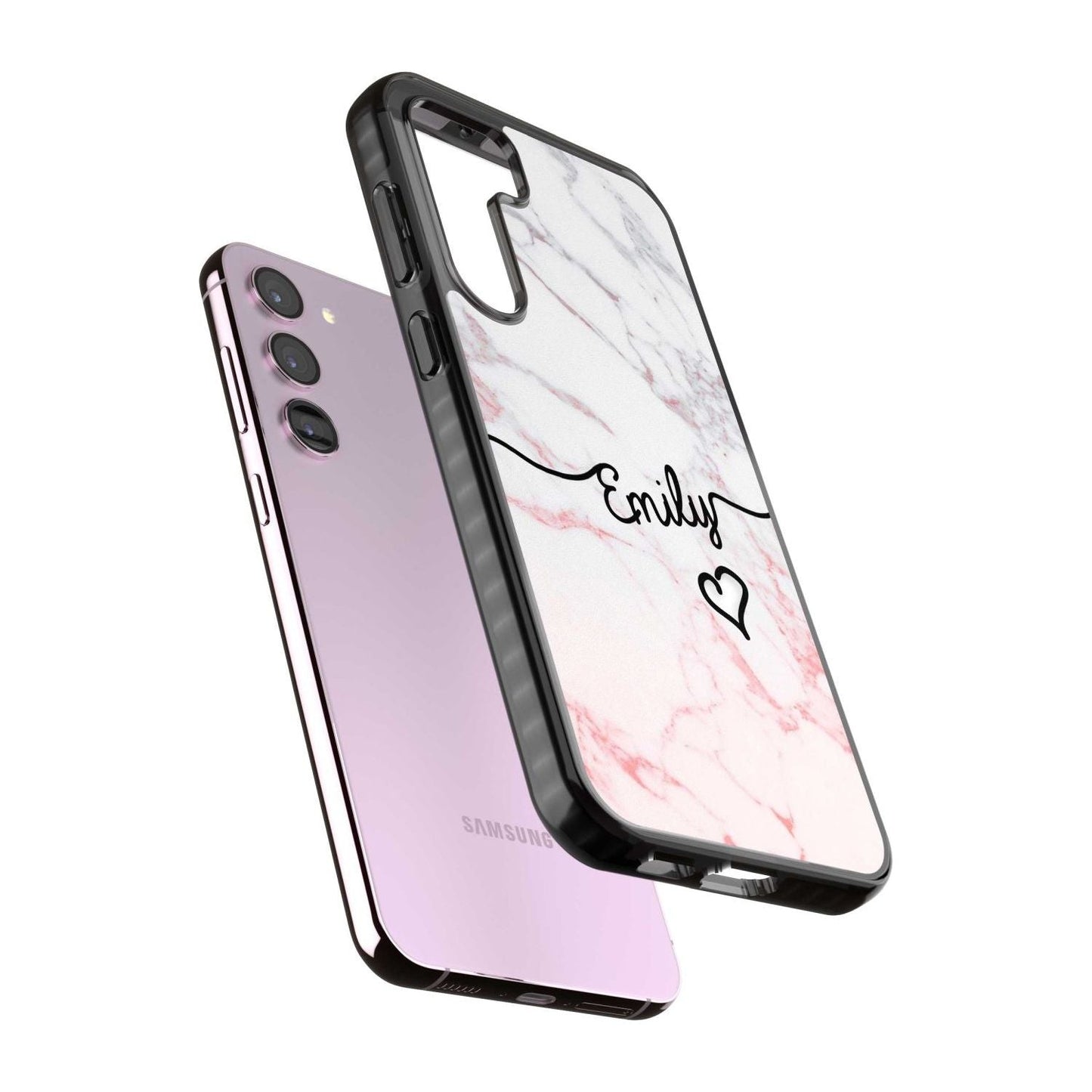 Personalised Pink Fade Marble Heart