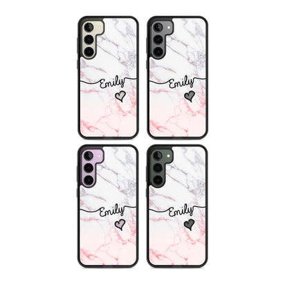 Personalised Pink Fade Marble Heart