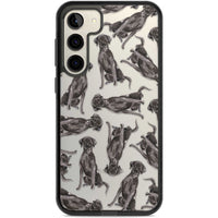 Black Labrador Watercolor Pattern