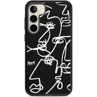 Art abstrait au trait blanc et noir