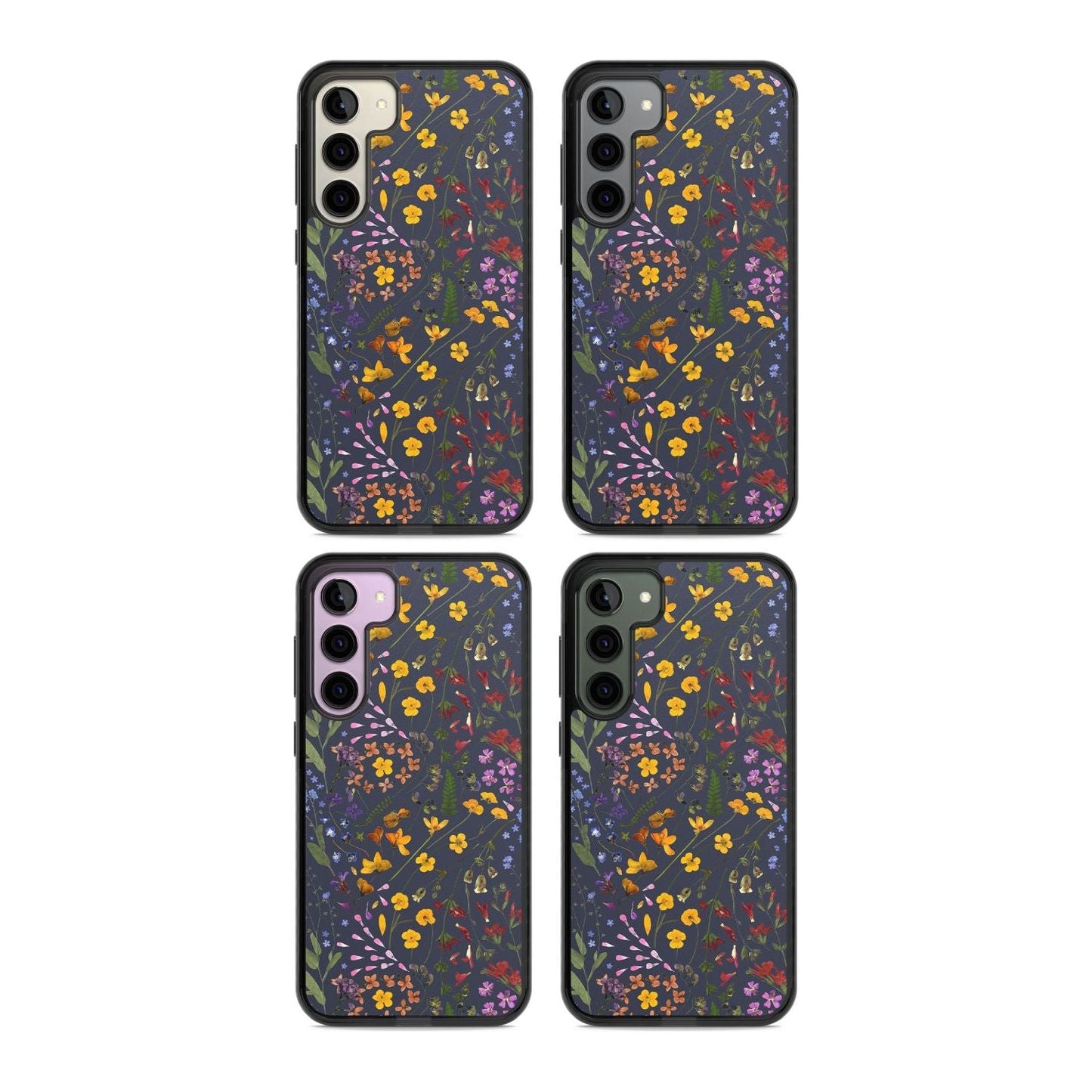 Grappe de feuilles de fleurs sauvages bleu marine