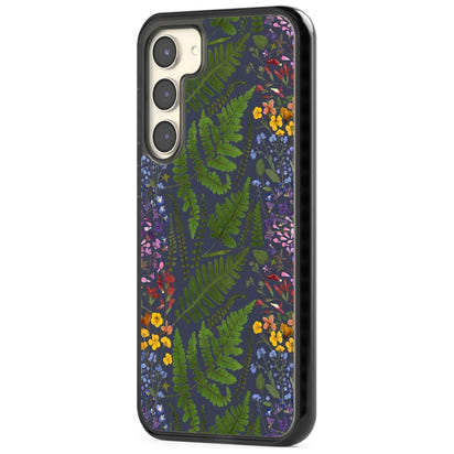 Busy Floral And Fern Design Navy