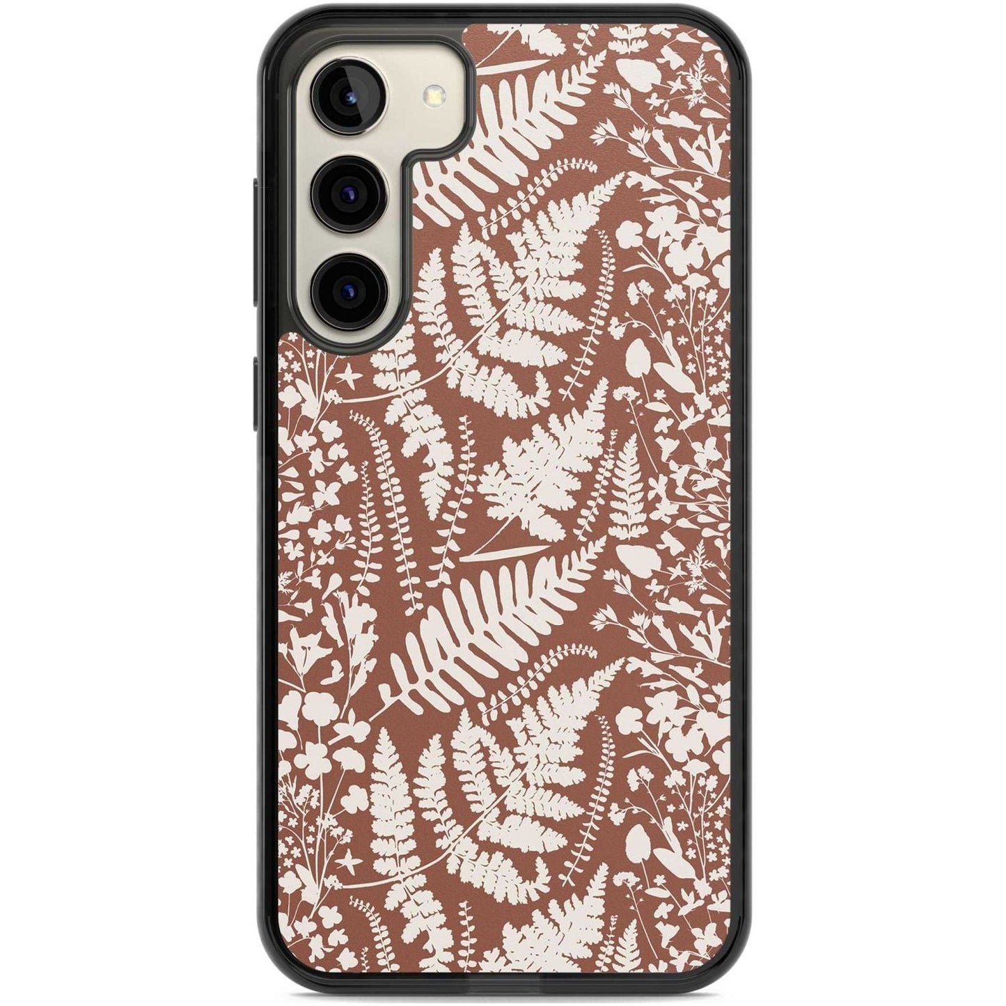 Fleurs sauvages et fougères sur terre cuite