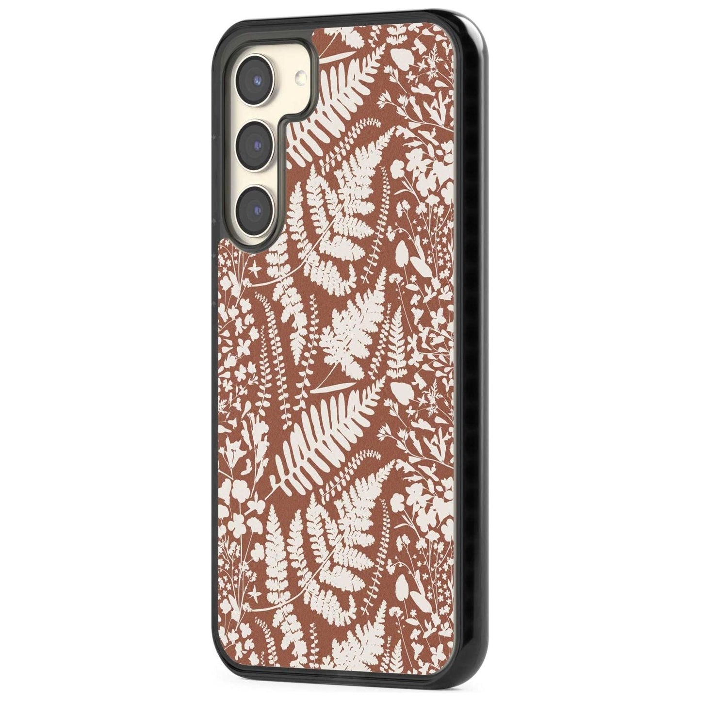 Fleurs sauvages et fougères sur terre cuite