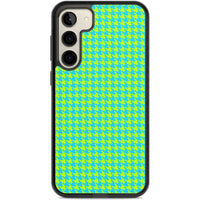 Neon Lime & Turquoise Houndstooth