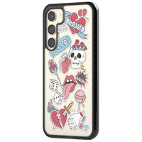 Autocollants Crâne et Fleurs