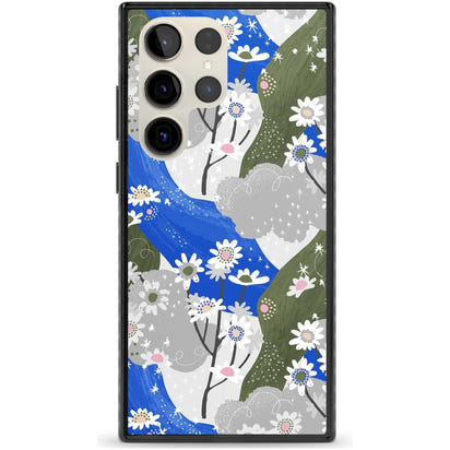 Blue & Grey Daisies Pattern