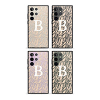 Monogramme personnalisé, motif floral abstrait subtil.