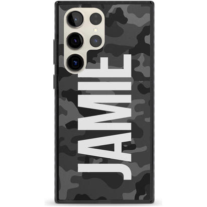 Personalised Black Camo Name Vertical