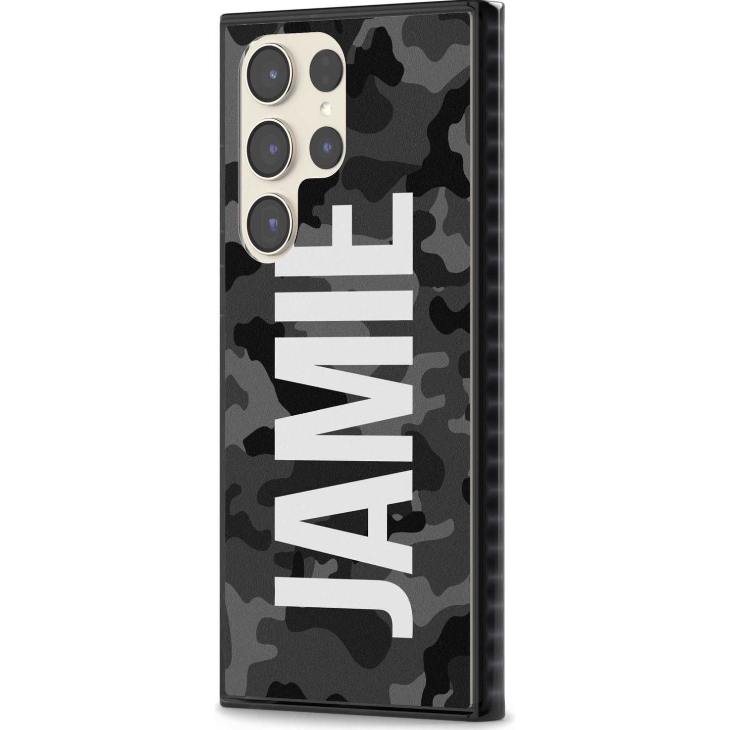 Personalised Black Camo Name Vertical