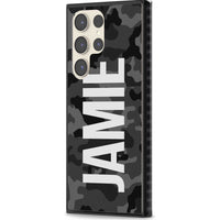 Personalised Black Camo Name Vertical