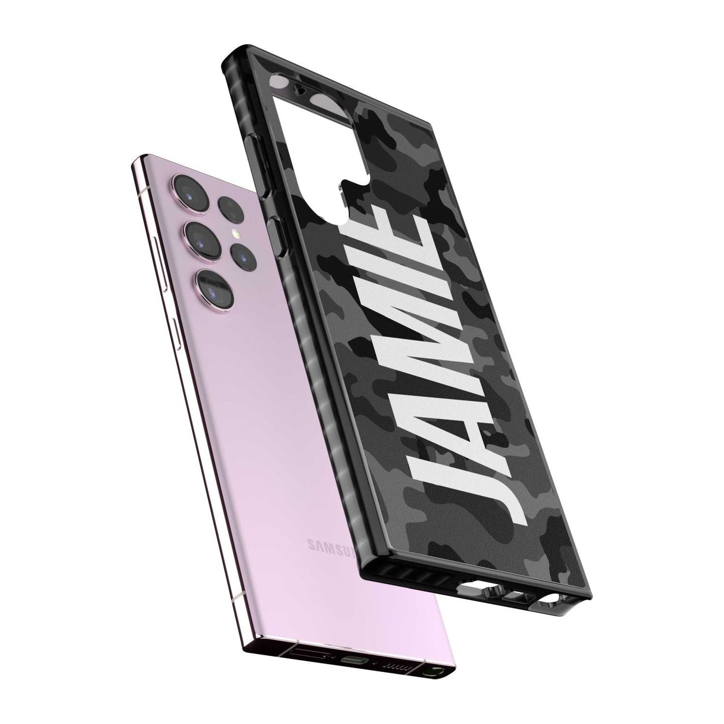 Personalised Black Camo Name Vertical