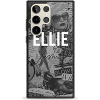 Personalisierte Vintage-Collage in Graustufen