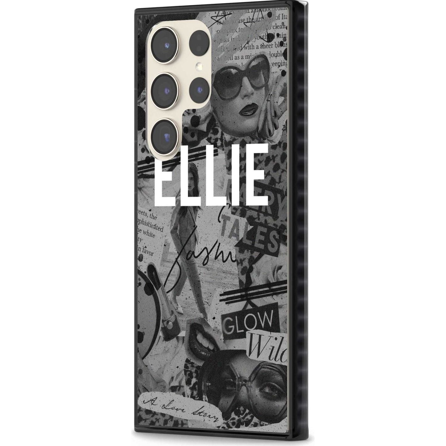 Personalisierte Vintage-Collage in Graustufen