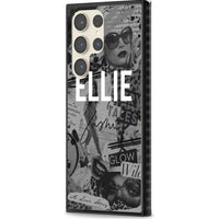 Personalisierte Vintage-Collage in Graustufen