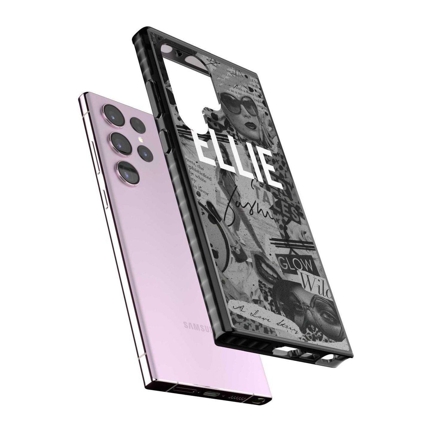 Personalisierte Vintage-Collage in Graustufen