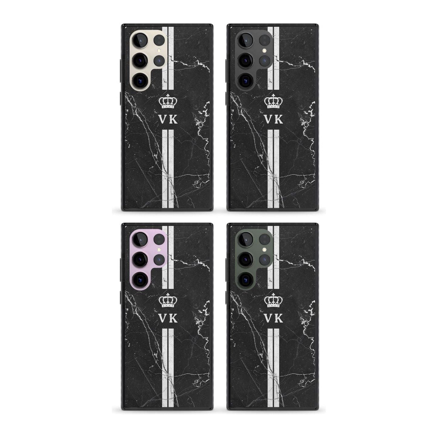 Personalised Black Marble Stripe Initials