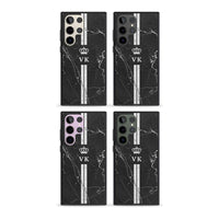 Personalised Black Marble Stripe Initials